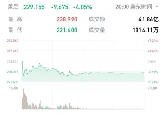 （圖：亞馬遜2024年Q4績后股價表現; 資料來源：漲樂全球通，截至美東時間2025-2-6）