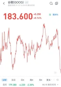 （圖：谷歌2024Q2財報發佈前後股價表現；資料來源：漲樂全球通）