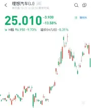 （圖：理想美股財報後大跌 時間區間：2024.7.23-2024.10.31 資料來源：漲樂全球通）